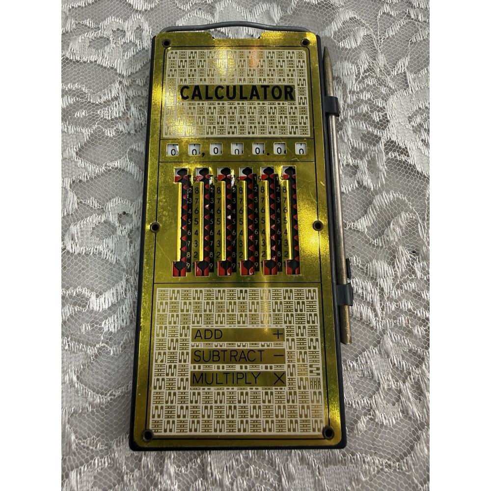 Vintage Magic Brain Pocket Calculator with Stylus Hong Kong 1960s